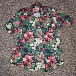 RSVLTS Vibrant Floral Men's Shirt - Red, Green, Yellow
